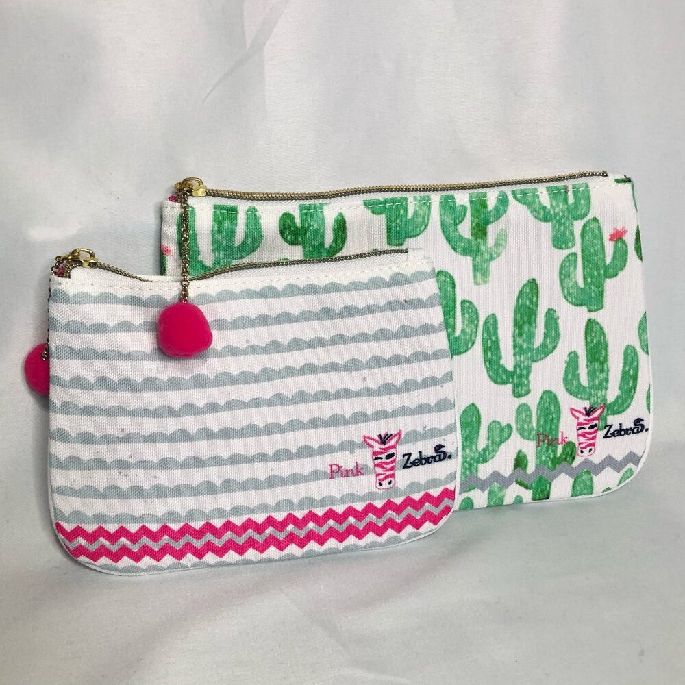 Pink Zebra Zippered Pouches (NWT) Set
